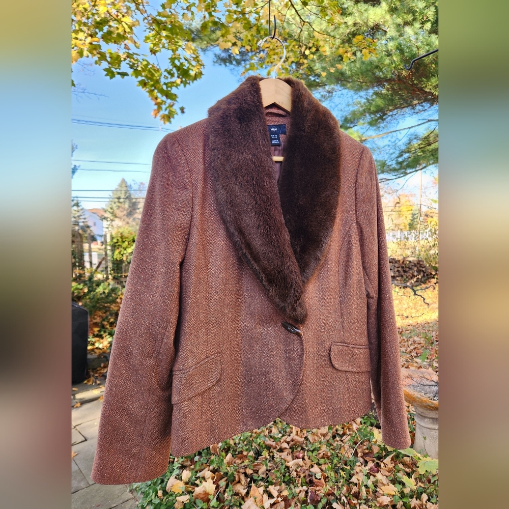 Jacket w/ Removable Faux Fur Collar